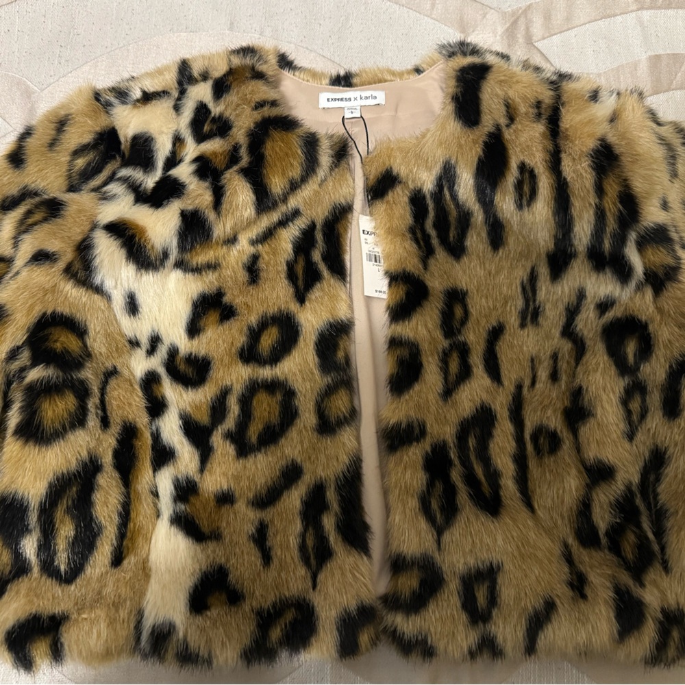 ExpressXKarla faux fur mini jacket